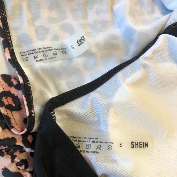 SHEIN | “Maternity” Bathing Suit 2-Tone Pink Leopard Print & Black 2pc | Size S - Picture 11 of 14